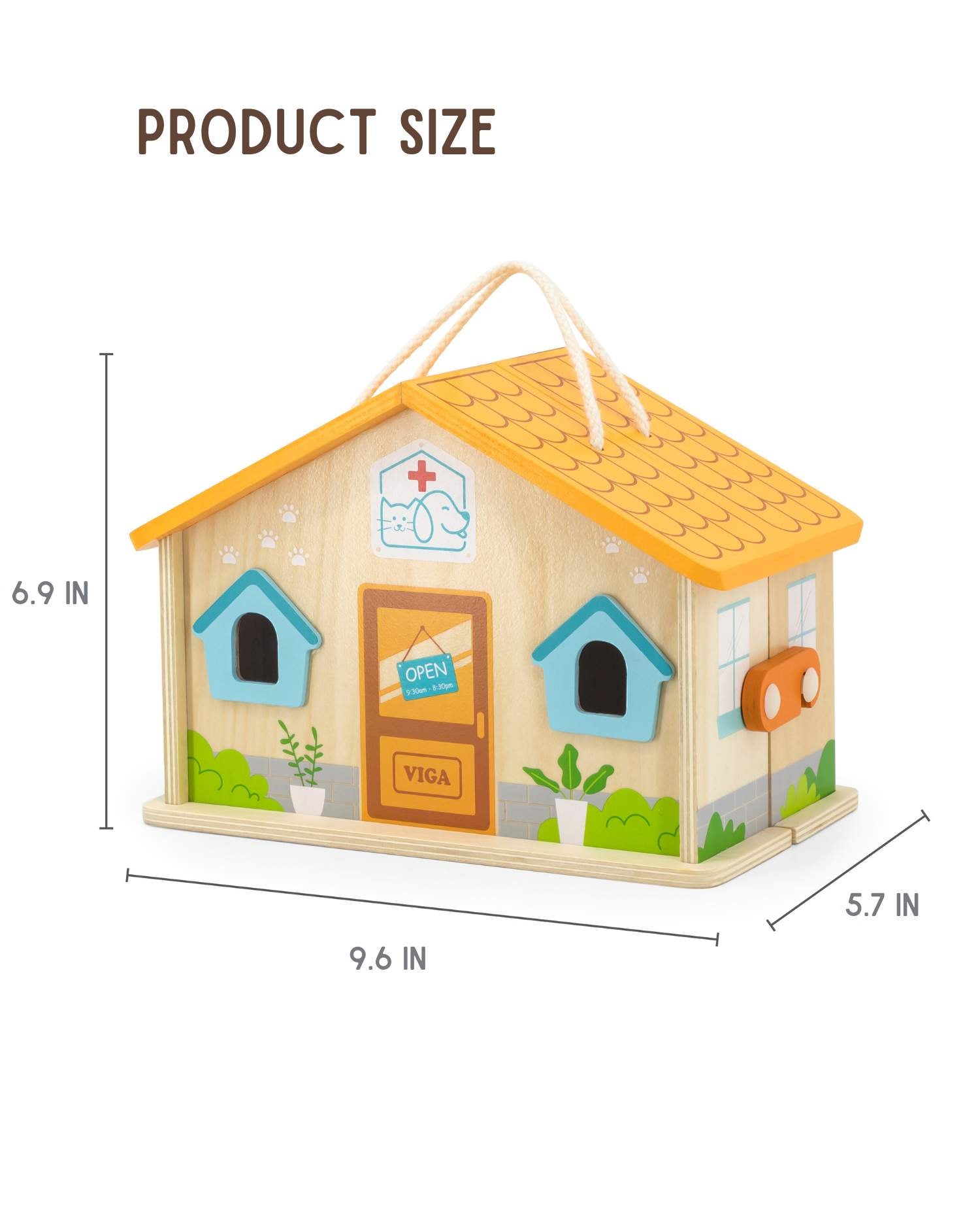 measurements of wooden vet play set