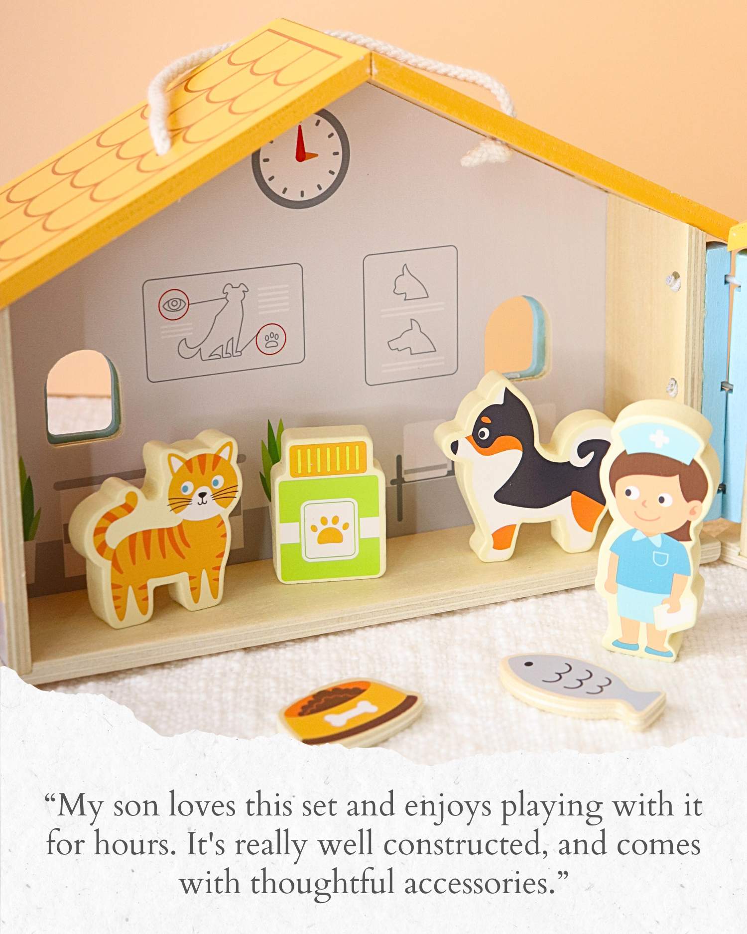 Wooden Vet Play Set - Animal Hospital