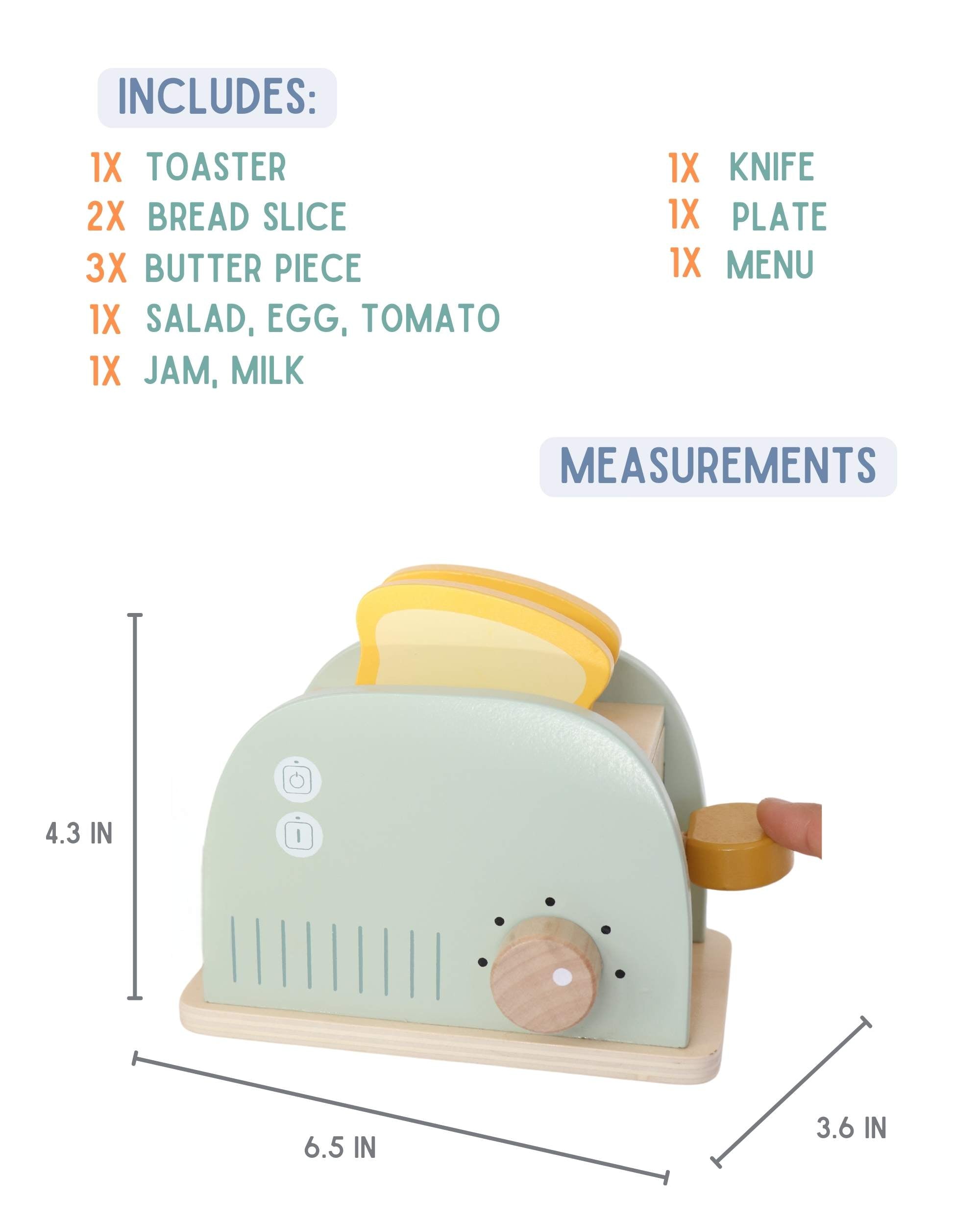 Wooden Toaster Toy Set